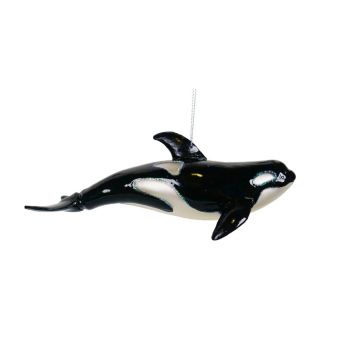 Kurt S. Adler glass Christmas ornament Orca 12cm Black, White