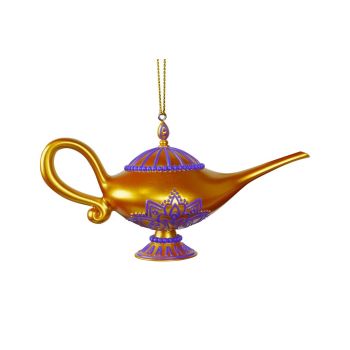 Kurt S. Adler plastic Christmas ornament Disney Aladdin Lamp 7cm gold