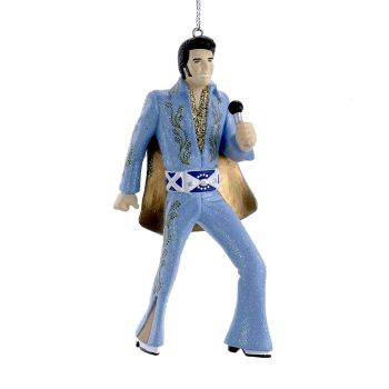 Kurt S. Adler Plastic Christmas Ornament Elvis Presley 10cm Blue