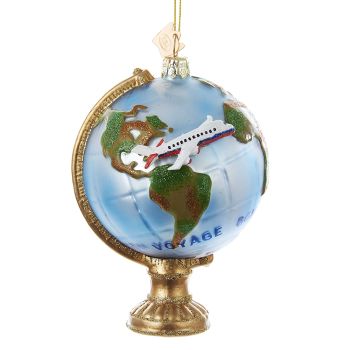 Kurt S. Adler Glass Christmas Ornament Globe 11cm Multi