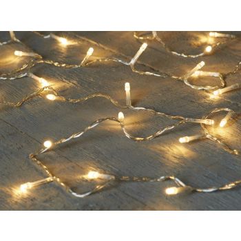 Annas Collection Weihnachtsbeleuchtung 120 LED 9 Meter warmweiß transparentes Kabel