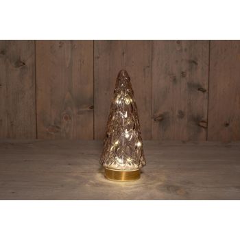 Anna's Collection Christmas tree glass 24.5cm pink gold