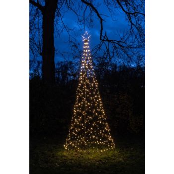 Anna's Collection Christmas lighting tree star+pole d100h320cm 480LED classic white