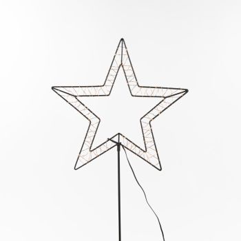 Christmas lights black star on stake 50LED classic