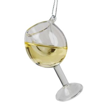 Kurt S. Adler Glass Christmas Ornament White Wine 8cm Transparent