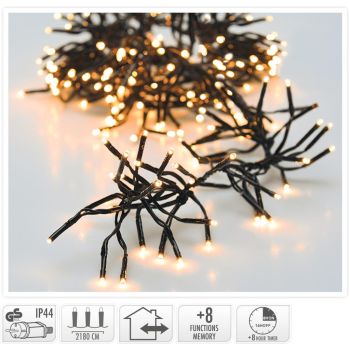 Cluster Christmas Tree Lights 3000 LED Warm White 22 Meters 8 Function Controller + Timer