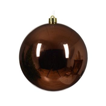 Decoris plastic christmas bauble 14 cm brown 1 piece