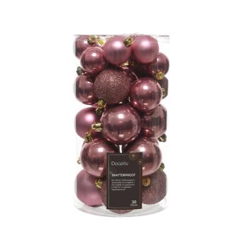 Decoris   pink 30 kerstballen pieces