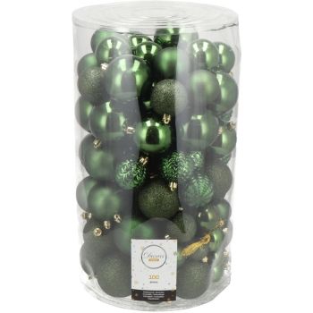 Decoris palline di natale in plastica verde 100 pezzi