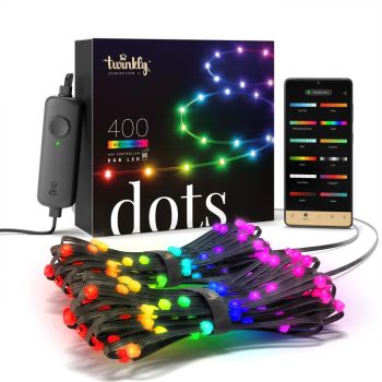 Twinkly Dots 400 RGB Guirlande LED Flexible 20 m 16 Millions de Couleurs Génération II