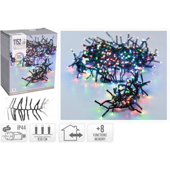 Guirlande lumineuse de Noël 1152 LED multicolores en grappe de 8,5 mètre