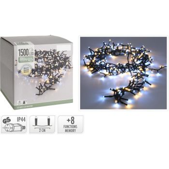 Kerstverlichting 1500 LED microcluster wit/warm-wit 30 meter