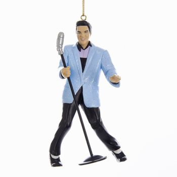 Kurt S. Adler plastic Christmas ornament Elvis Presley 10.5cm Blue