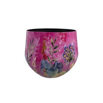 TS Collection bloempot metaal fiesta 33x28cm fuchsia