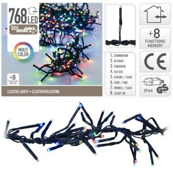 Weihnachtsbeleuchtung 768 LED-Cluster Multicolor 5,5 Meter