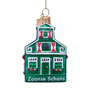 Vondels glass Christmas Ornament Zaan House 8cm Green