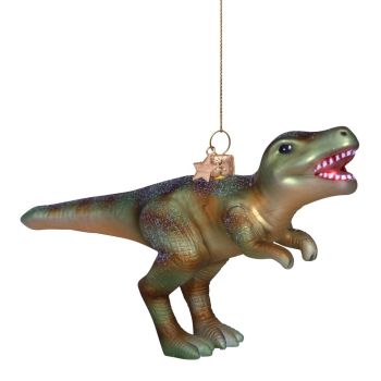 Vondels glass Christmas Ornament Glass Dinosaur 9cm Green