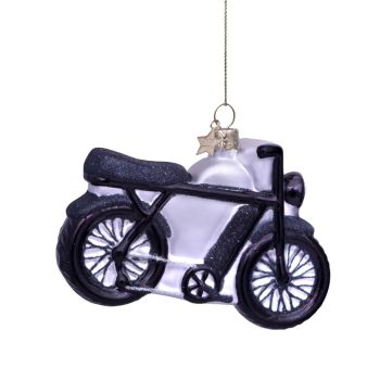 Vondels glass Christmas Ornament Fat Bike 11cm Black