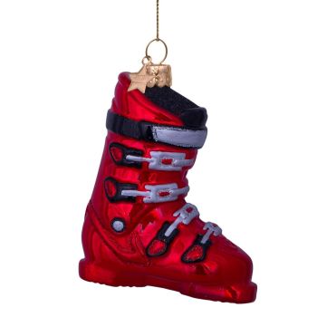 Vondels glass Christmas Ornament Ski Boot 9.5cm Red