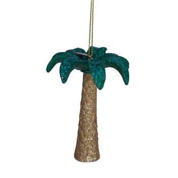 Vondels glass Christmas Ornament Palm Tree 9cm Green, Brown