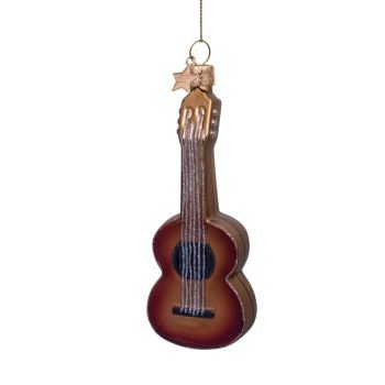 Vondels glass Christmas Ornament Guitar 12.5cm Brown