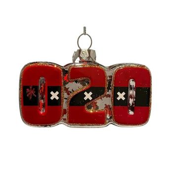 De ballen uit glass Christmas ornament 020 9cm Red, Black