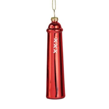 De ballen uit glass Christmas ornament Amsterdammertje 10.5cm Red