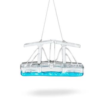 De ballen uit glass Christmas ornament Magere Brug 10cm Silver