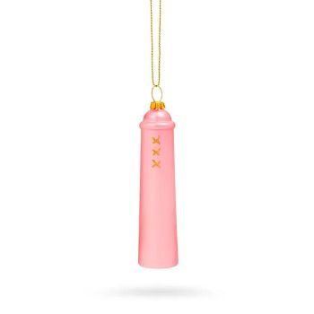 De ballen uit glass Christmas ornament Amsterdammertje 10.5cm Matte Pink