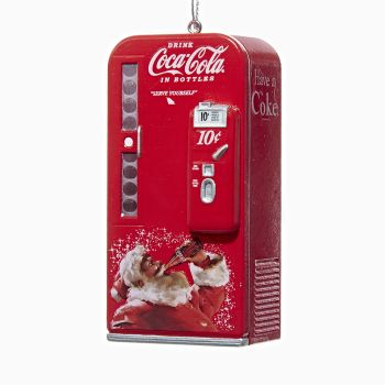 Kurt S. Adler plastic Christmas ornament Coca-Cola vending machine 8cm red