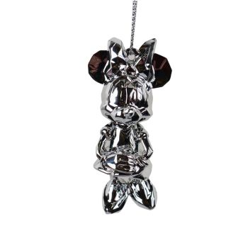 Kurt S. Adler kunststof kerstbal Disney 100 jaar Minnie Mouse 8cm zilver 