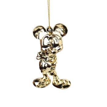 Kurt S. Adler kunststof kerstbal Disney 100 jaar Mickey Mouse 8cm goud 