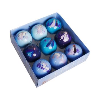 Kurt S. Adler kunststof kerstbal Disney Frozen 7.5cm multi 9 stuks