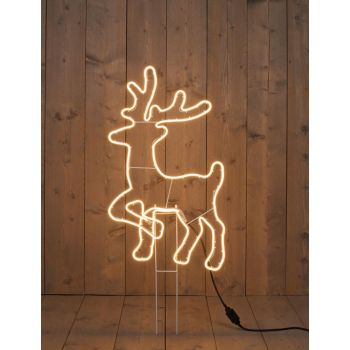 Neon deer standing 88cm with ground spike 5m/500 LED warm white 230V/IP44