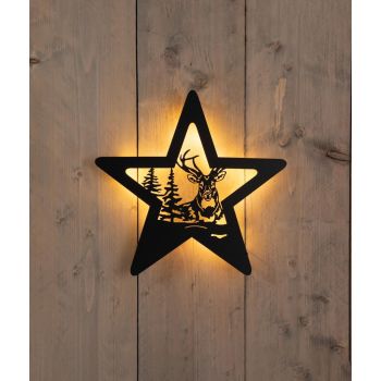 Wall hanging with star 3x34x35cm black