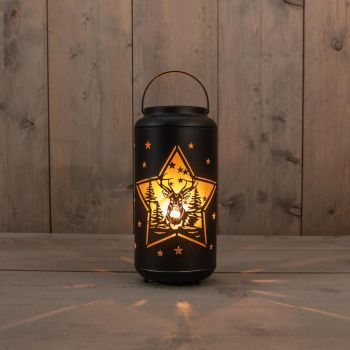 "lantern Christmas d12h25.5cm black/gold"