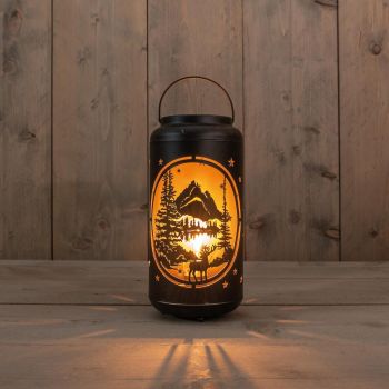 Lantern Christmas d12h25.5cm black/gold