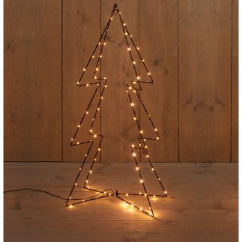 Tree 91cm 3D black/copper wire 90led classic 8/16h timer ip44 transformer exact