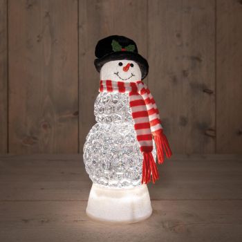 Anna's Collection Snow Globe snowman 31x12cm warm white on batteries