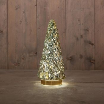 Christmas tree 10led 28.5x13cm gold