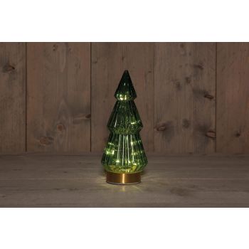 Tree glass h23.5cm green/gd bo