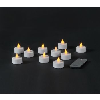 Collezione di candele LED effetto fiamma Anna 3.5cm bianco 10 pezzi