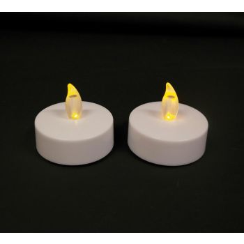 Collezione di candele a LED di Anna, effetto fiamma, jumbo, diametro 4.5cm, bianco, confezione da 2.