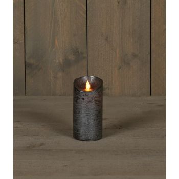 Collection de bougies LED d'Anna avec effet de flamme rustique 7,5x15cm anthracite 1 pièce