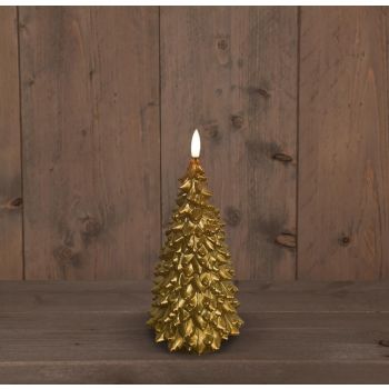 Collezione di candele a LED di Anna albero di Natale a fiamma 3D oro 9.5x20cm 1 pezzo