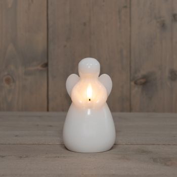 Collezione di candele a LED 3D con fiamma angelo Anna 8.5x14.5cm bianco 1 pezzo