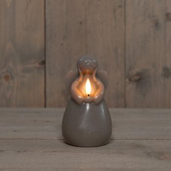 Collezione di candele a LED di Anna, fiamma 3D angelo 8,5x14,5 cm taupe 1 pezzo