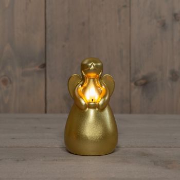 Collezione di candele a LED di Anna, fiamma 3D angelo 8,5x14,5 cm oro 1 pezzo.