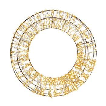 Anna's Collection Christmas lights wreath metal 1440LED flash with timer and dimmer 48x10cm classic warm