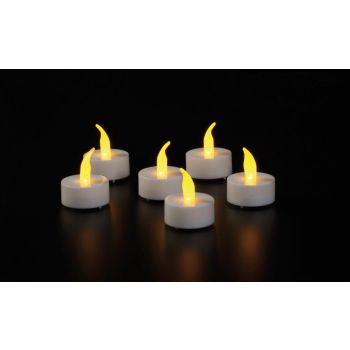 Collection de bougies LED Anna avec effet de flamme 3,5 cm blanc 6 pièces